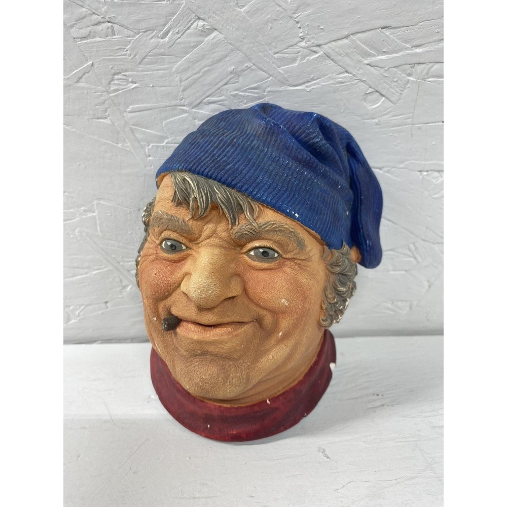 Vintage 67 BOATMAN Chalkware Head England Sailor Old Man Salt Fisherman